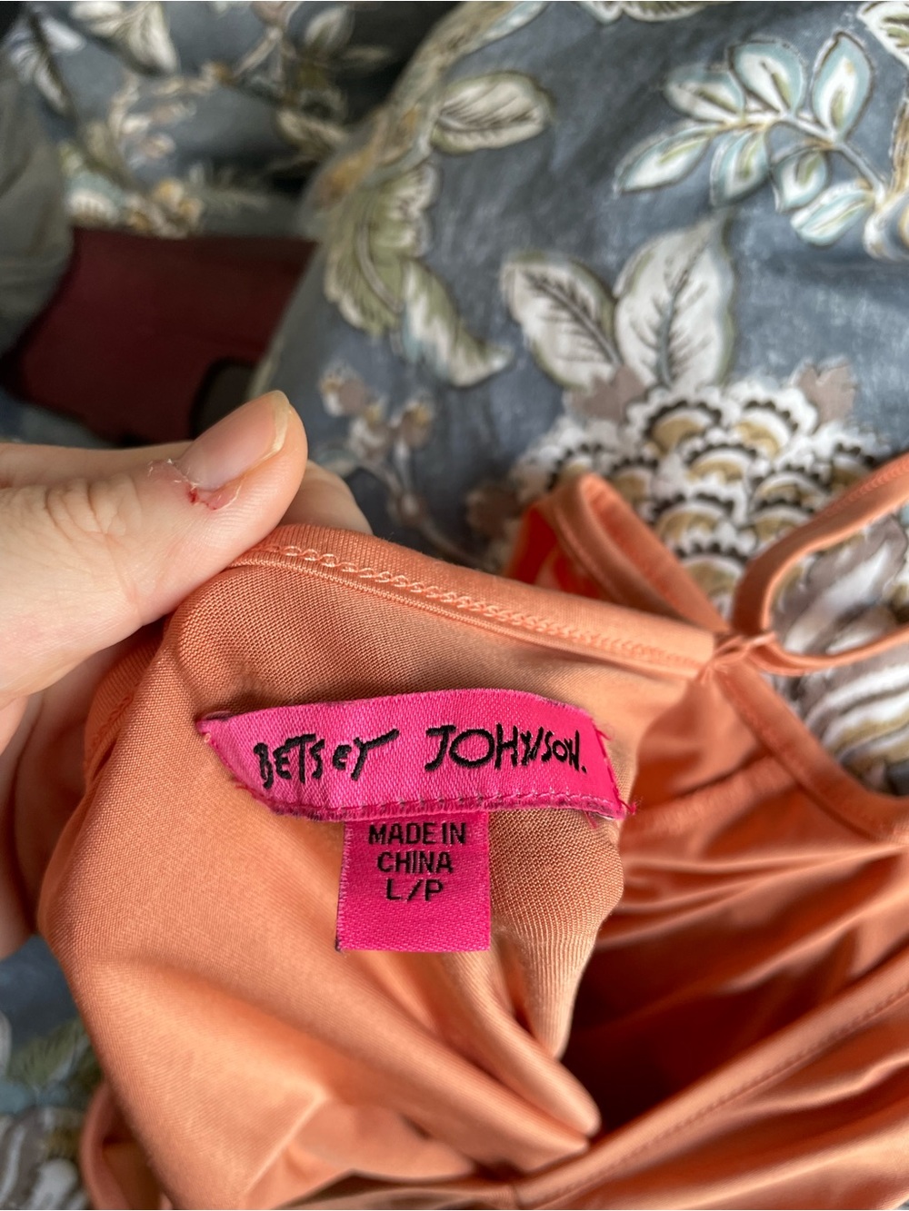 Betsey Johnson Pink and Orange Abstract Mesh Midi Dress - Picture 6 of 9